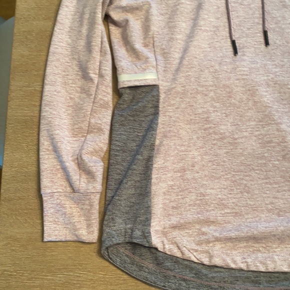 Pink and Gray Heathered Hooded Sweatshirt - Picture 2 of 6